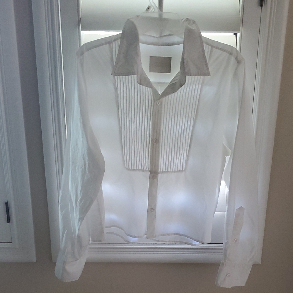 Citizens Of Humanity FINO CROPPED White Tuxedo Shirt